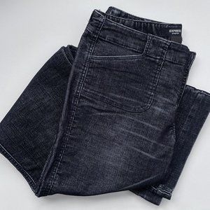 Express Stretch Womens 9/10 Fancy Corduroy Dressy Cord Navy Bootcut Pants Ladies